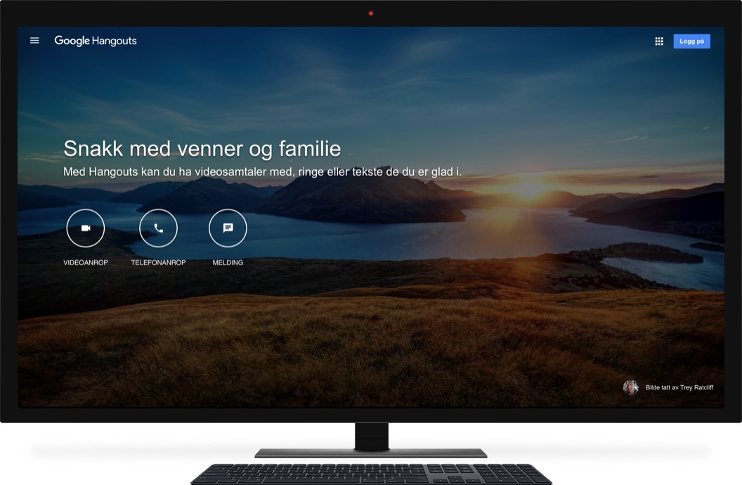 Skjerm med Google Hangouts